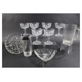 Crystal & Pressed Glass Stemware, Pitcher & Side