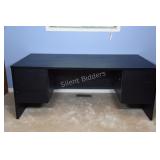 Wood Grain Finish Black Laminate Desk
