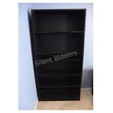 Wood Grain Finish Black Laminate Bookcase
