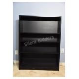 Wood Grain Finish Black Laminate Bookcase