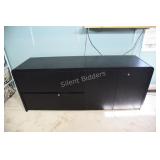 Wood Grain Finish Black Laminate Credenza