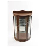 Table Top Wood & Curved Glass Display Cabinet