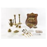 Antique Paper Weights, Brass Spoon Rack