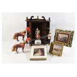 China Figurines, Wall Trinket Shelf, Horses
