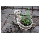 Bunny  Wagon Garden Planter Decor