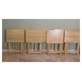 Set of Six Folding Pine Tables