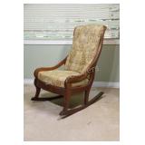 Victorian Walnut Carved Rocking Chair