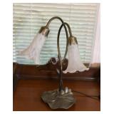 Tulip Two Shade Frosted Desk Table Lamp