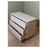 White Three Drawer Dresser