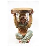 Resin Detailed Native American Side Table