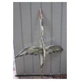 Flying Blue Heron LARGE Wood & Metal Carving