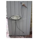 Walking Blue Heron LARGE Wood & Metal Carving