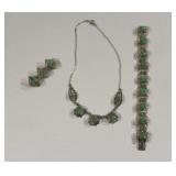 Costume Stone Necklace, Bracelet & Brooch Set