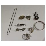 .925 & Costume Necklace & Earring & Brooch Set