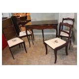 Fold Top Dining Room Table with Four Chairs