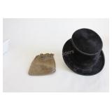 LATE ADDITON London Top Hat & Leather Poker Pouch