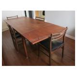 Mid Century Danish Modern Teak Extending Table Set
