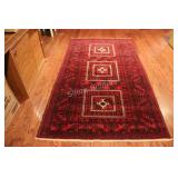 Textile Hand Crafted Wool Area Rug & Fringes
