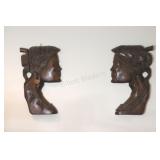 African 22" Carved LARGE Wood Silhouette Ladies