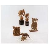 India - Intricate Solid Wood Elephant Carvings