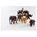 African Carved Solid Hardwood Elephant Statue