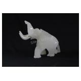 Hand Carved White Onyx Elephant
