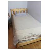 Single Pine Slate Head & Foot Board Bed & Mattress
