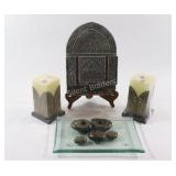 European Wax Candles, India Embossed Key Holder