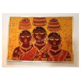 Hand Dyed and Painted Framed African Art