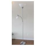 Brushed Metal Adjustable Arm Floor Lamp