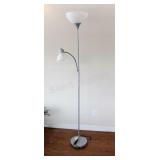 Brushed Metal Adjustable Arm Floor Lamp