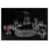 Pressed Glass Tray, Pitcher, Glassware, Lights