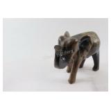 African Carved Solid Hardwood Elephant Statue