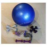 Exercise Ball, Weights and Skipping Ropes
