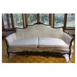 Hand Carved Italian with Damask Fabric