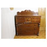 Victorian Oak & Burl Dresser, 19th C