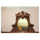 Hand Carved Gothic Wall or Mantel Piece Mirror