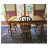 Pine Rectangular Table & Four Arrow Back Chairs