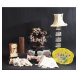 Vanity, Hard Cover Books, Glass Lamp