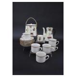 Mid Century Coffee Pot, Cookie Jar & Coffee Mugs