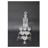 Cut Crystal GLAS Hobstar Decanter & Stemware