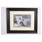 Girl & Dog Praying Framed Print