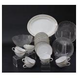 Glass Embossed Salad Bowls, Plates, Cups -Saucers