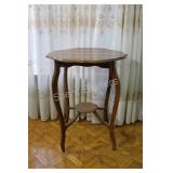 Pie Shape Tapered Queen Anne Style Side Table