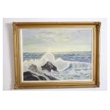 Signed Ocean Wood Carved Framed Artwork