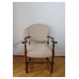 Parlor Wood Arm Chair with Turned Legs