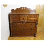Victorian Oak & Burl Dresser, 19th C