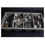 Large Collection of Diner Cutlery in Deep Tray