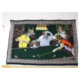 LARGE Woven Material Dogs Playing Pool Hanging