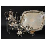 Silverplate Ornate Coffee & Tea Service Set